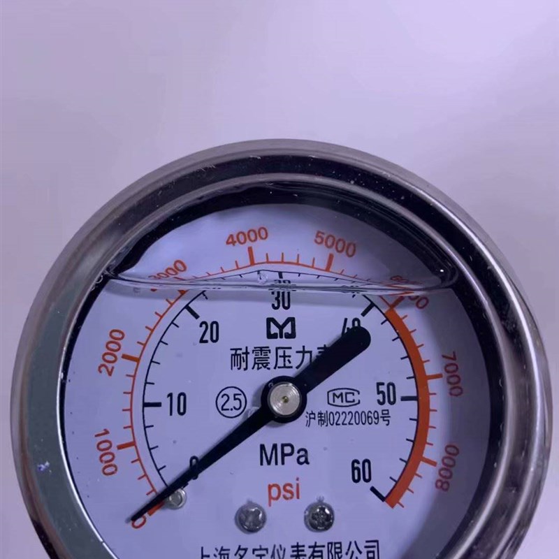 YN60Z耐震轴向卧式压力表防震抗震净水器2分4分水压表油压气压1.6