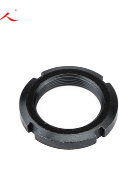 M10-M150 A3钢国标圆螺母 并帽 自锁紧螺母开槽四槽止退螺母GB812