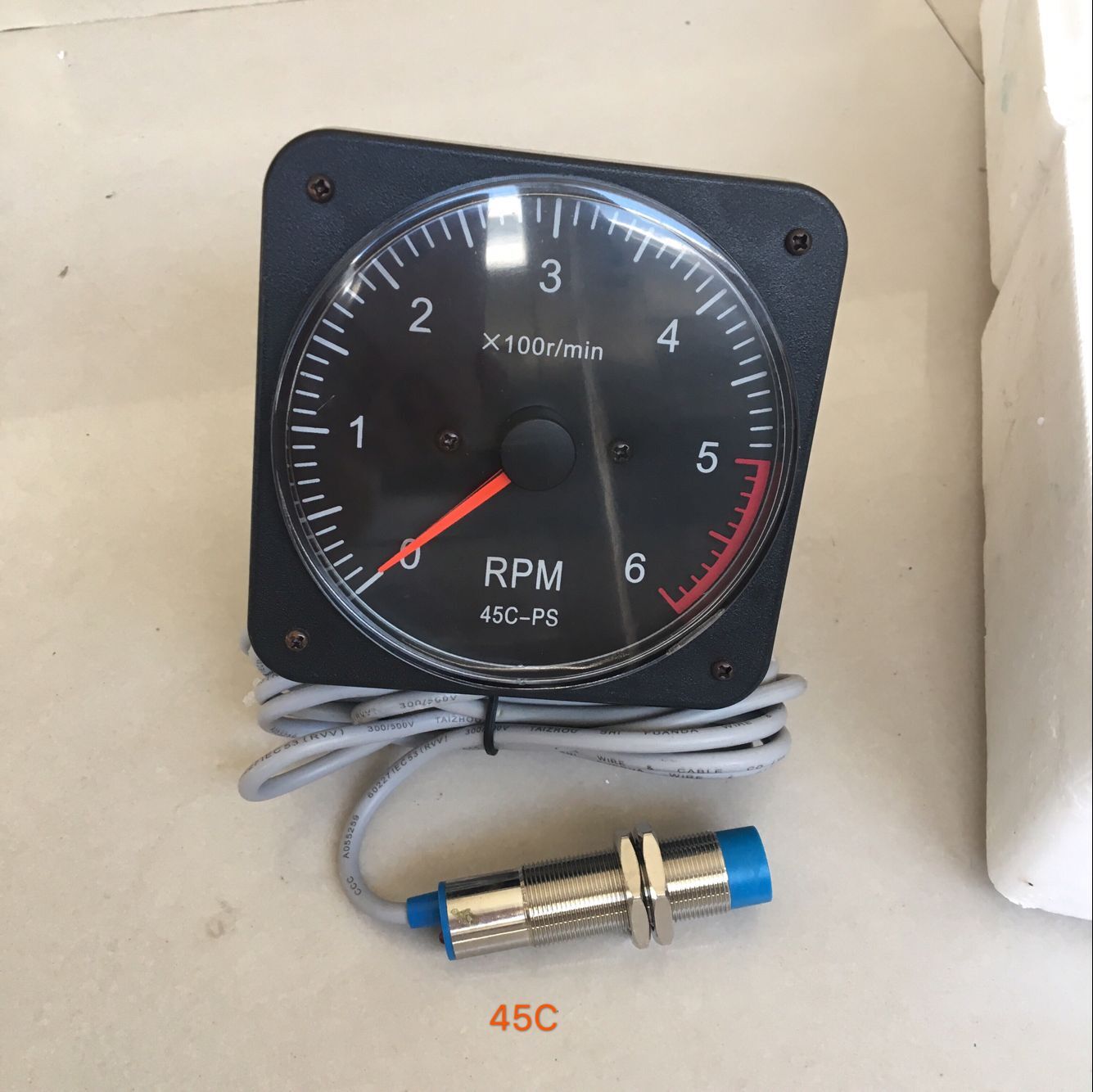 速发船用仪表45Ci-PS指针式转速表0-600转0-800转0-1200转带传感