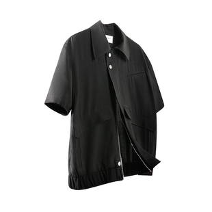 「OCEANBACCA」SS23/ 泡泡纱宽门襟活页多口袋拉链衬衫