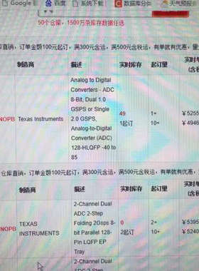 HLQFP ADC08D1020CIYB/NOPB-库存