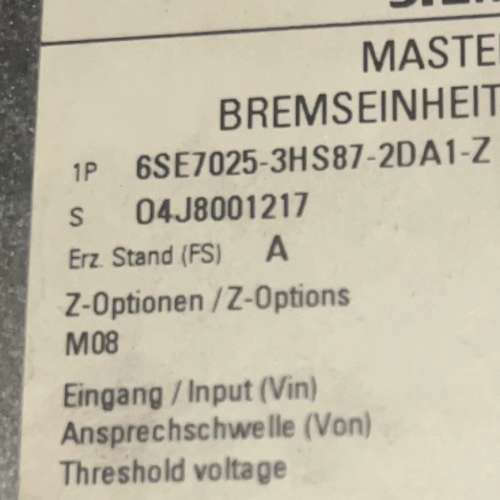 6SE7025-3HS87-2DA1 6SE7031-3FB