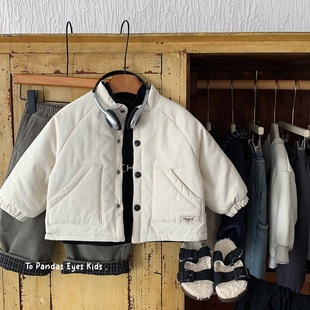 男童初冬夹棉外套秋冬款2025新款中小童加厚男孩冬季保暖棉服棉衣