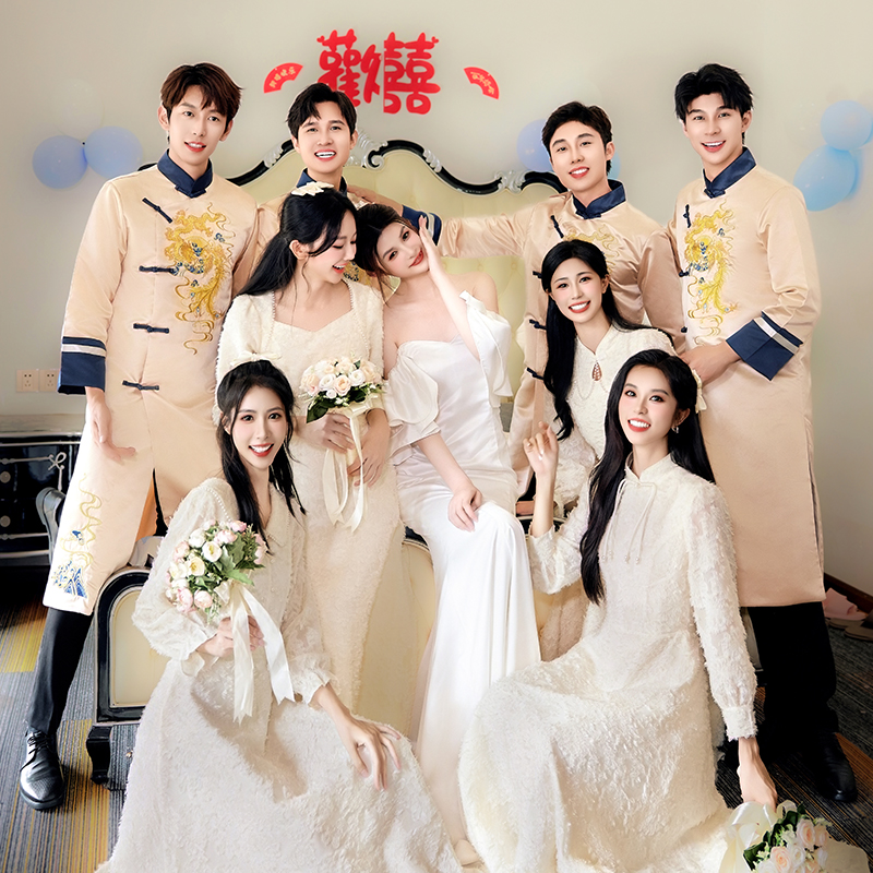 香槟色伴娘服女2025新款