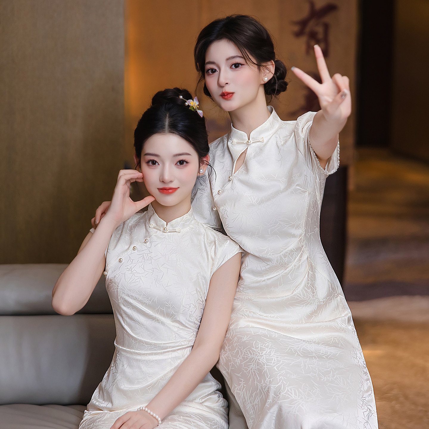 新中式伴娘服女2026新款夏季旗袍订婚礼服裙轻奢小众高级感姐妹团