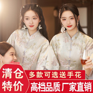 中式伴娘服2025冬装新款姐妹裙婚礼服小个子显瘦高级感伴娘裙旗袍