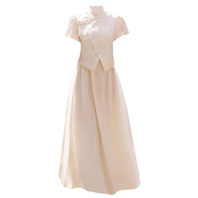 新中式伴娘服女姐妹团绝美礼服女2026新款夏季小个子长袖平时可穿