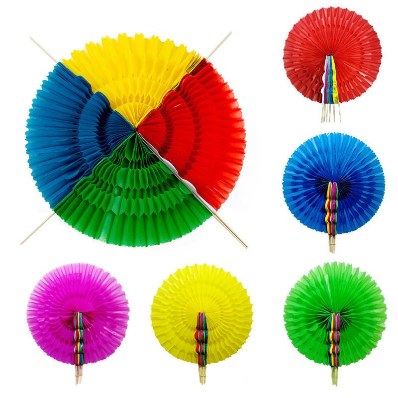 运动会入场创意道具手翻花变色扇子小学校运会开幕式气氛用品手