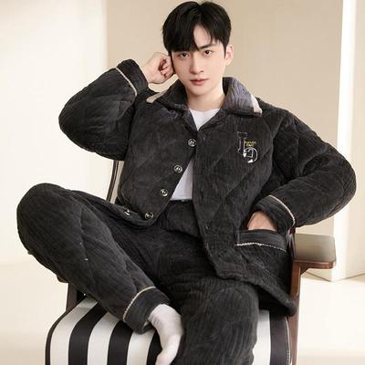 睡衣男款老年人家居服冬季加绒加厚2025新款男士中老年爸爸可外