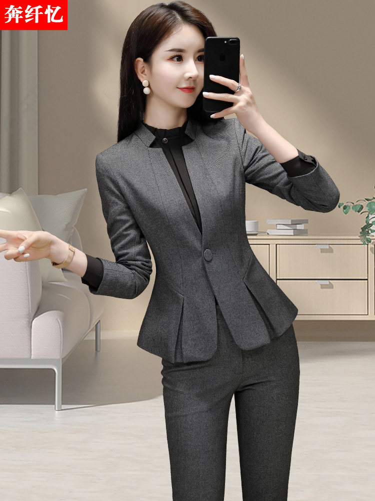 高端职业装西装套装女气质总裁正装外套工作服小个子面试西服工装