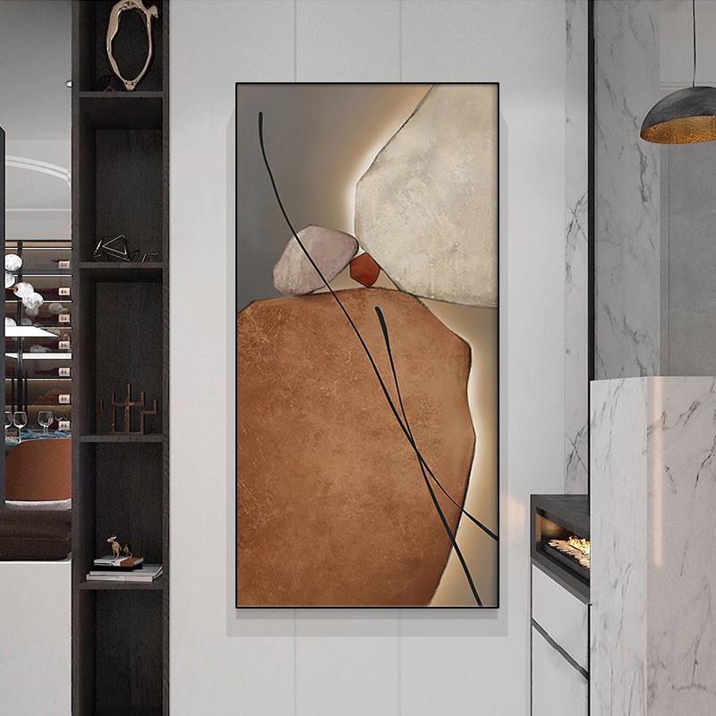 北欧现代简约黑白工业风抽象装饰画餐厅挂画走廊玄关油画轻奢小图片