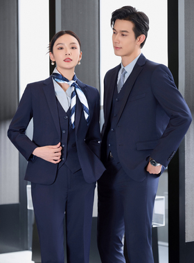 华为鸿蒙智行工装AITO问界4S店销售灰色衬衫男女西服套装工作服裤