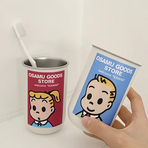 宿舍高颜值治家用漱口杯水杯情侣ins洗漱牙刷杯304原田可爱不锈钢,餐饮具,护理杯,淘宝优惠券,粉丝福利购,淘宝优惠卷