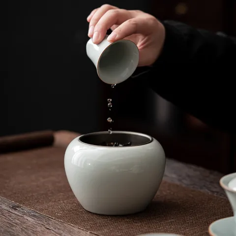 小号简约日式茶渣桶茶洗功夫汝窑建水陶瓷带盖茶道配件水盂,餐饮具,茶具配饰/提溜/壶绳,淘宝优惠券,粉丝福利购,淘宝优惠卷