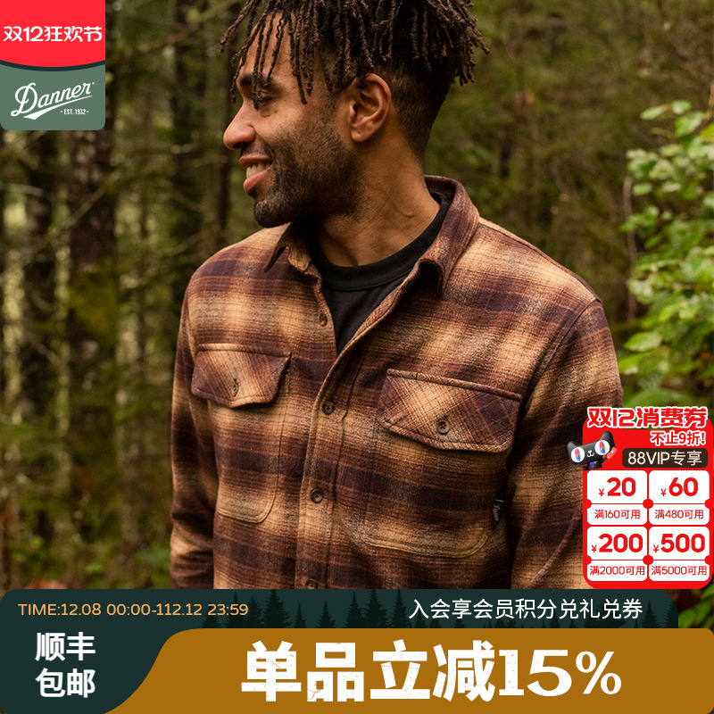 danner法兰绒衬衫翻领长袖男款