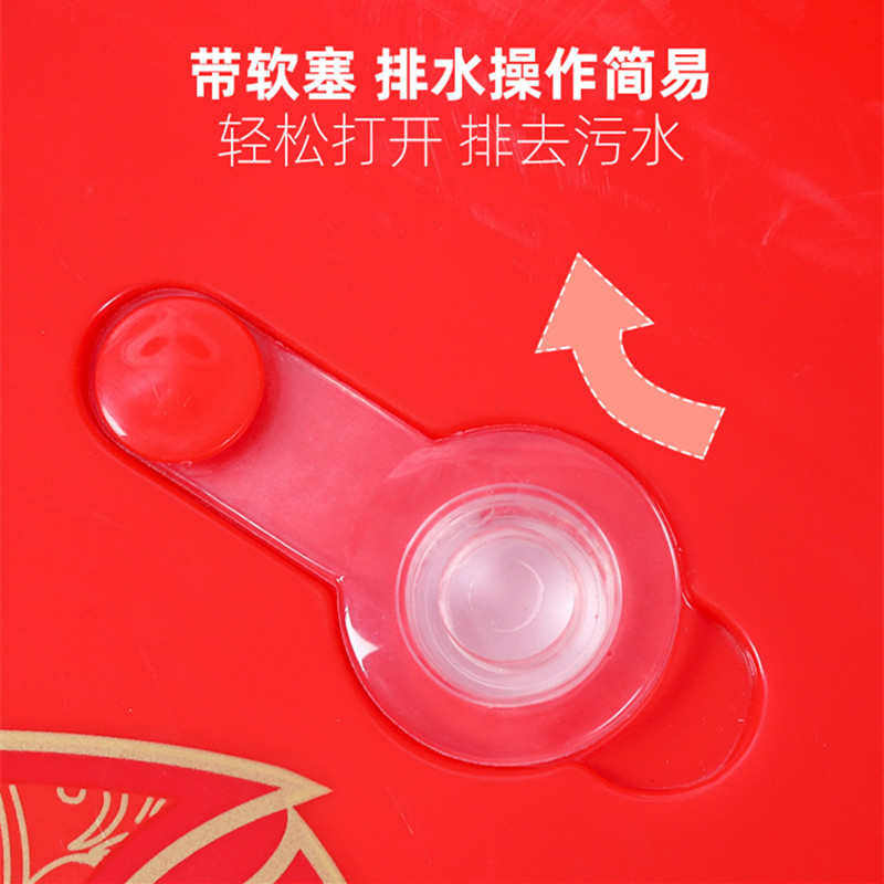 婴儿洗澡盆中式大红色浴盆坐陪嫁桶号浴大结婚躺用品新生儿宝宝