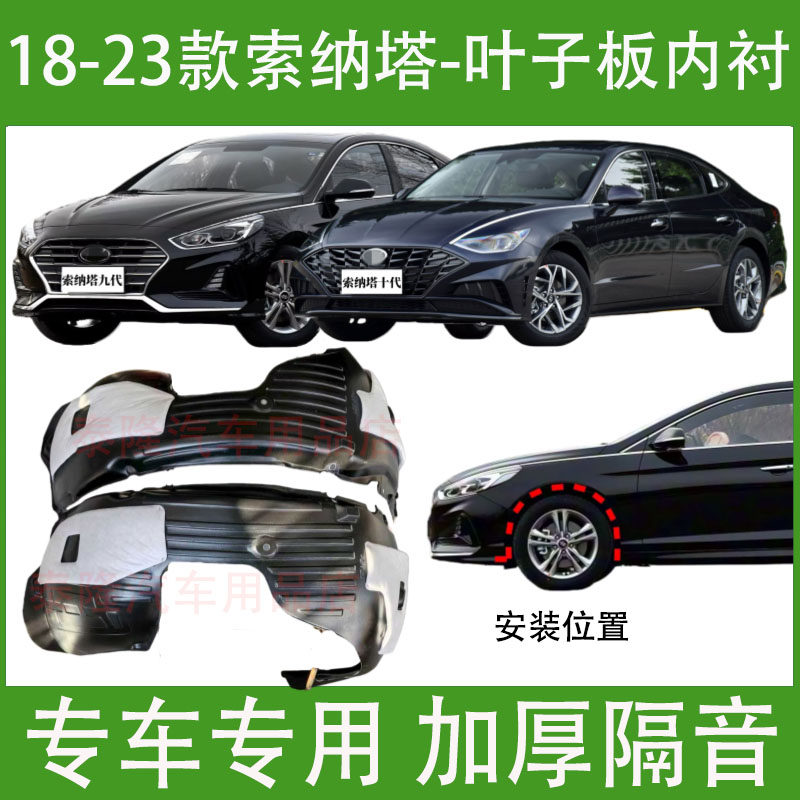 适用现代九代十代索纳塔叶子板内衬18-23年款前轮胎罩左右挡泥板