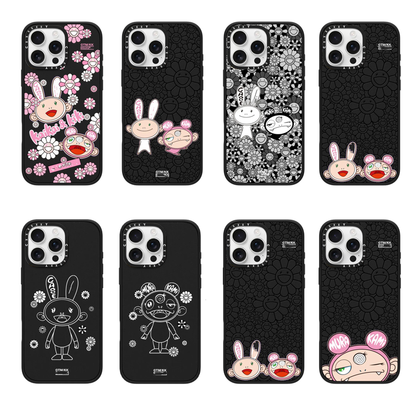 CASETi联名村上隆KAIKAI AND KIKI适用苹果16pro手机壳iPhone15plus14粉框13磨砂黑12Promax磁吸防摔保护套