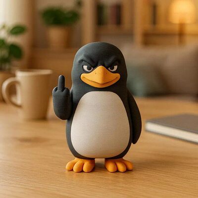 跨境新品Middle Finger Penguin Statue竖中指企鹅摆件家居装饰品