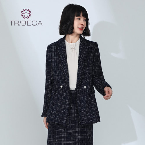 tribeca翠贝卡商场新款格子西服
