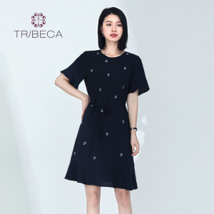 TRIBECA翠贝卡夏季商场同款女士收腰a字气质连衣裙