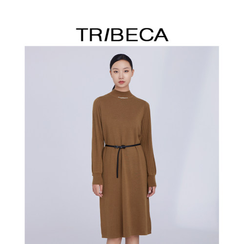 TRIBECA翠贝卡中长款针织连衣裙