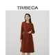 秋季 新款 女中长款 TRIBECA翠贝卡商场同款 长袖 连衣裙