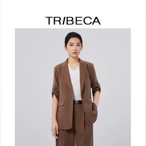 翠贝卡商务通勤收腰五分袖西装女