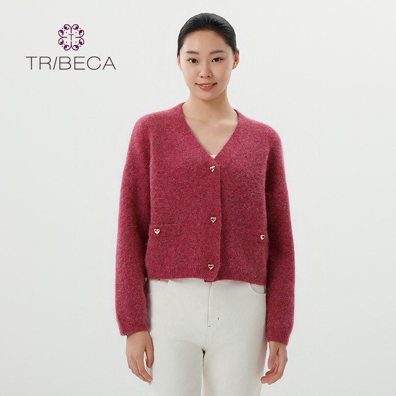 TRIBECA翠贝卡商场秋冬新款羊驼毛宽松毛衣打底加密针织开衫上衣