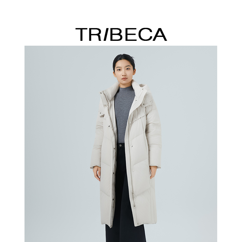 翠贝卡连帽长款羽绒服