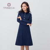 长袖 TRIBECA翠贝卡商场同款 秋休闲波点修身 连衣裙