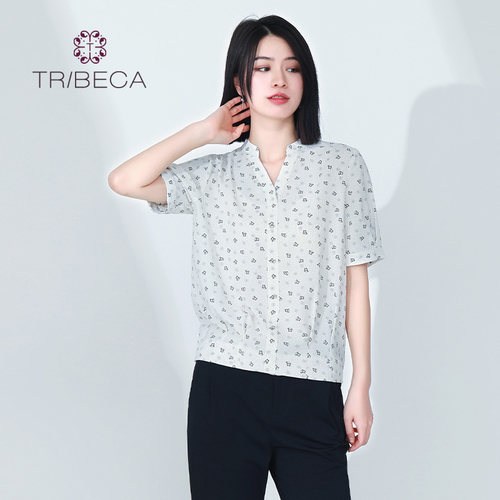 TRIBECA翠贝卡印花短袖衬衫
