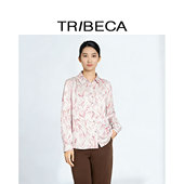 商场同款 通勤长袖 印花气质长袖 翠贝卡秋新款 设计感女衬衫