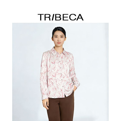 翠贝卡印花长袖衬衫女