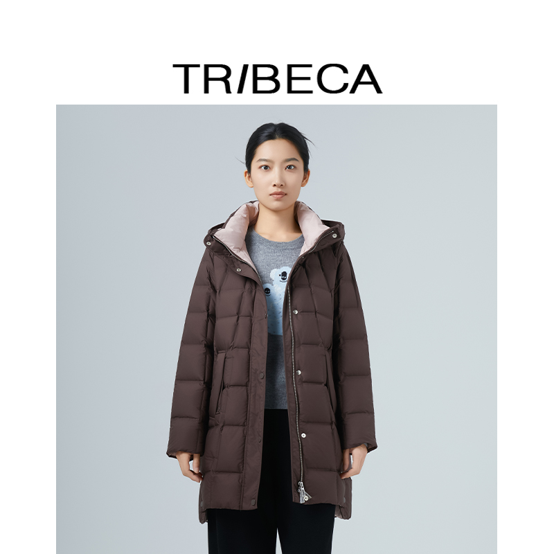 翠贝卡直筒中长款羽绒服