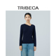 TRIBECA翠贝卡2025秋新款 套头针织衫 商场同款 荡领女设计感修身