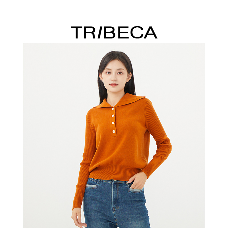 翠贝卡翻领针织衫T3588S12Z835