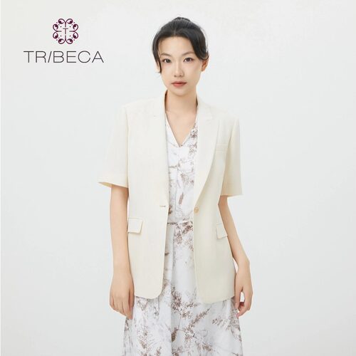 翠贝卡通勤休闲短袖西服