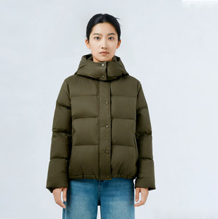 TRIBECA翠贝卡2025冬新款商场同款纯色短款百搭通勤风羽绒服外套