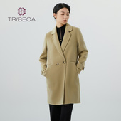商场同款 TRIBECA翠贝卡纯色长袖 秋冬新款 含绵羊毛双面呢女大衣