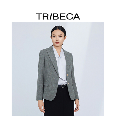 翠贝卡通勤长袖两粒扣西服