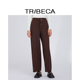 TRIBECA翠贝卡2024秋冬商场同款 装 咖啡色休闲新款 通勤直筒宽松裤