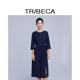 商场同款 TRIBECA翠贝卡2025年春季 新款 纯色休闲收腰显瘦连衣裙