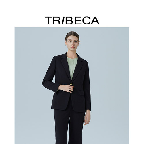 翠贝卡黑色西装外套女