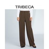 新款 商场同款 时尚 翠贝卡2025秋季 通勤简约女休闲垂感高腰直筒裤