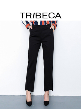 TRIBECA翠贝卡商场同款时尚修身纯色直筒九分裤