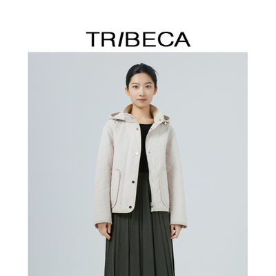 翠贝卡轻薄宽松连帽棉服