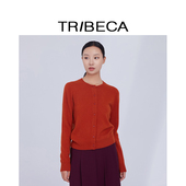 新款 秋冬休闲通勤修身 长袖 TRIBECA翠贝卡2024年商场同款 针织开衫