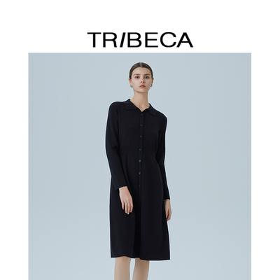 翠贝卡气质绵羊毛小黑裙