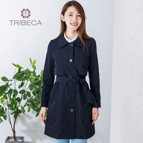 TRIBECA翠贝卡通勤淑女纯色风衣